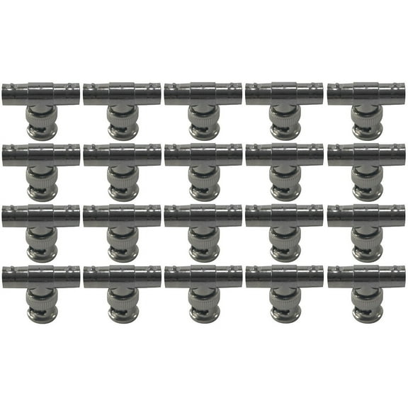 Evertech 20 Pcs BNC Male to Female Adapter Security CCTV camera Video Splitter T Connector