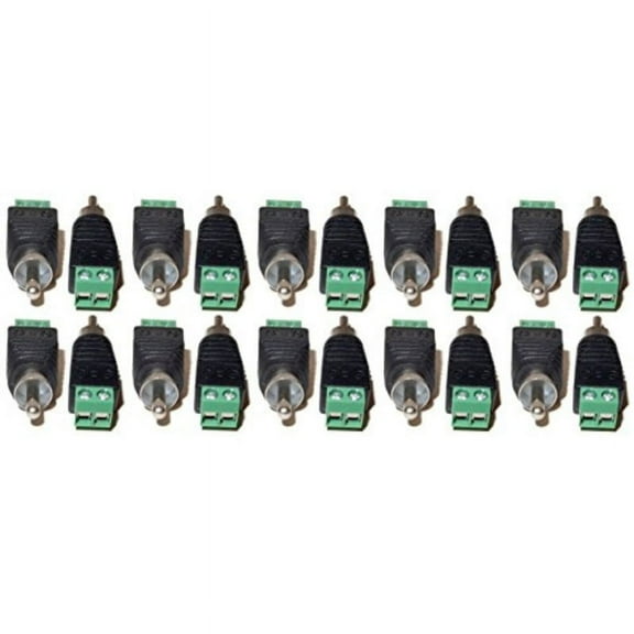 Evertech 20 Pcs UTP Cat5/Cat6 Cable to AV RCA Male Screw Terminal Audio/Video Connector