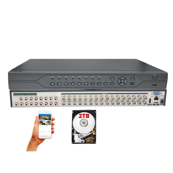 Evertech 32 Channel H.265 HD DVR Surveillance Camera Recorder with 2TB HDD for Security Surveillance Systems