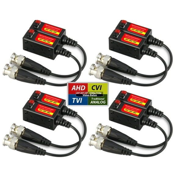 Evertech 4 Pairs Split Joint Mini CCTV BNC HD-CVI/TVI/AHD Passive Video Balun Transceiver