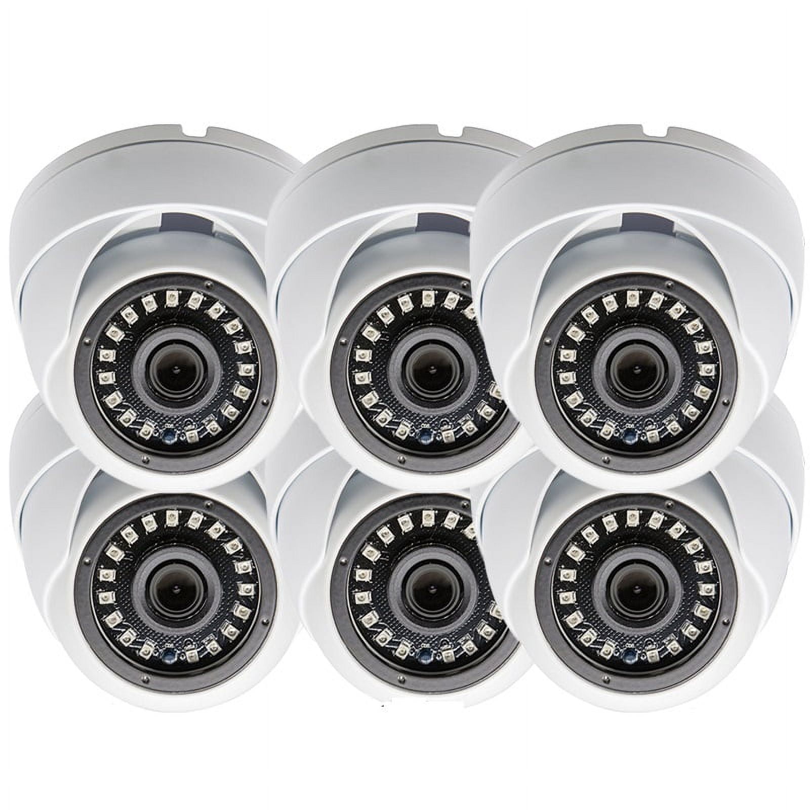 Evertech 6 Pcs 1080p HD Day Night Vision Indoor Outdoor Security Dome Camera for CCTV Systems