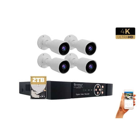 Evertech 8 Channel 4K IP PoE Security System with 6 Bullet CCTV Cameras