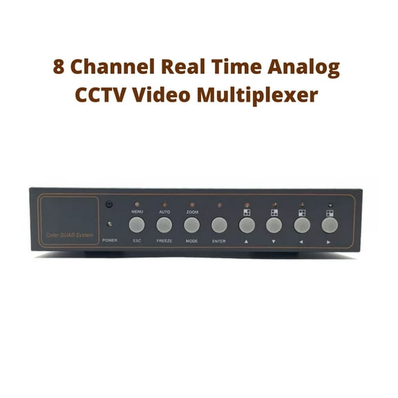 Evertech 8 Channel Analog Quad Processor Video Screen Switch CCTV Splitter w/Adapter