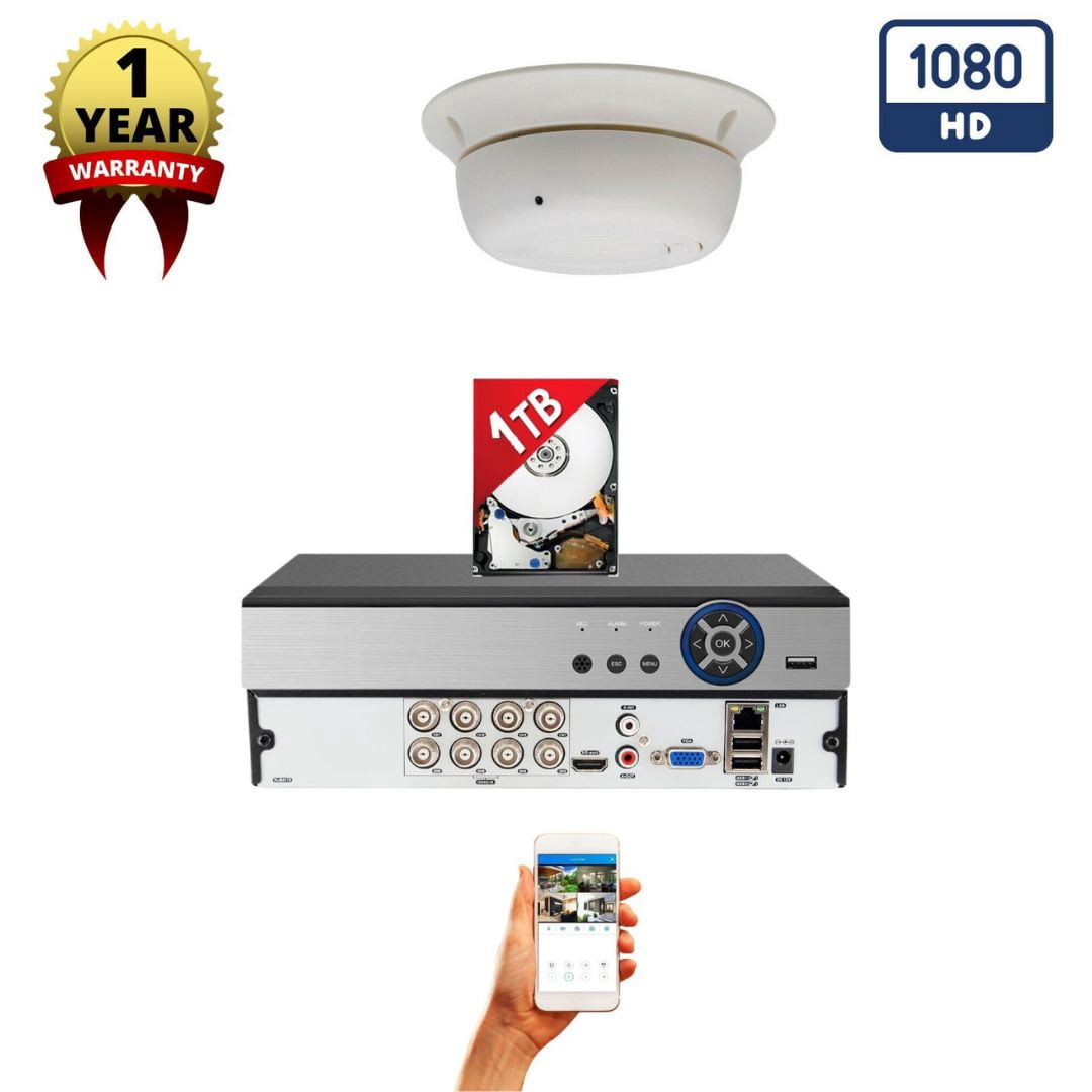 Evertech 8 Channel CCTV System with 1080p HD Indoor Security Camera 1TB ...