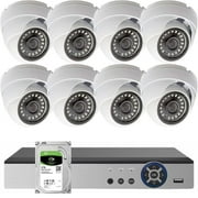 Evertech 8 Channel Security Camera System 2TB Hard Drive 1080P HD Indoor Outdoor Weatherproof CCTV Dome Camera 2.8mm Fixed Lens