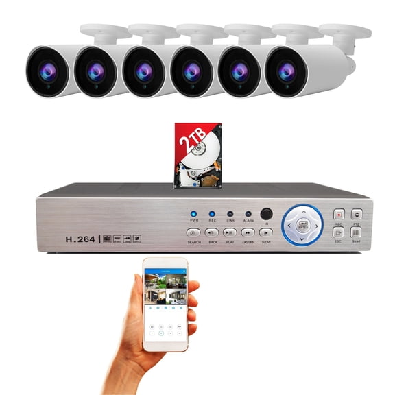 Evertech 8 Channel Security Camera System with 4pcs Indoor Outdoor 1080p HD Bullet Cameras 2TB Hard Drive Easy Remote Access