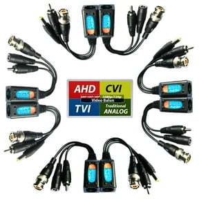 Evertech 8 Megapixel HD Video Balun Transceiver CCTV via UTP Cable Passive Video Power and Audio/Data Connector RJ45 Cat5 Cat6 Data Transmitter 8MP (4 Pairs)