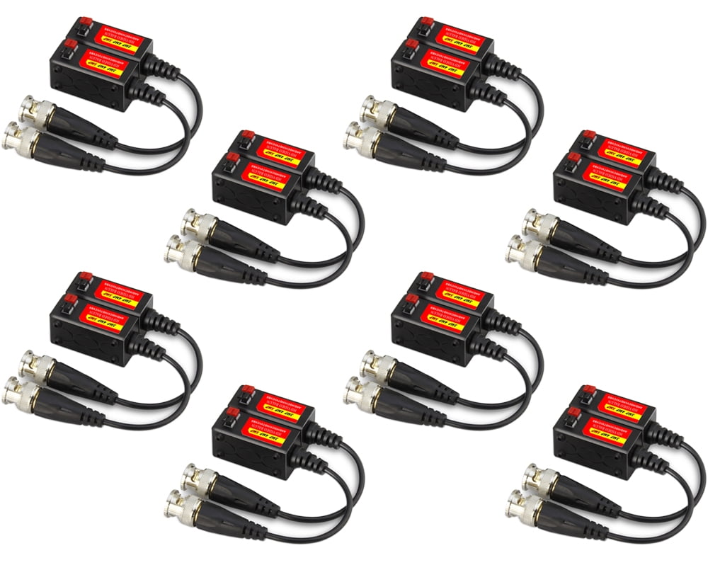 Evertech 8 Pairs (16 Pcs) Tool Less 5 Megapixel Passive Video Balun UTP ...