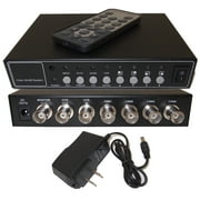 Evertech Analog Security Camera CCTV 4 Channel / Port 4 Camera Color Quad Splitter Processor Real Time with Remote Control and Power Supply