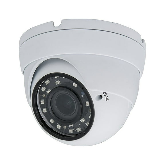Evertech CCTV Security Camera HD 1080p, 2.8~12mm Wide Angle Vari-Focal Zoom Lens Indoor & Outdoor Day & Night Vision Home Security Surveillance Dome Camera - Metal White