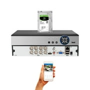 Evertech H.265 HD 8 Channel Security DVR 2TB Recording Memory for 1080P AHD TVI CVI Analog Cameras