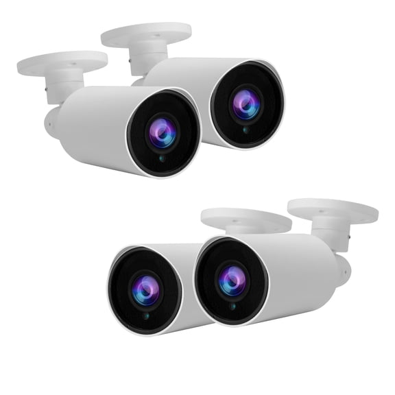 Evertech 4 Pcs 1080P High Definition AHD TVI CVI Analog Manual Zoom Outdoor Indoor Bullet Security Camera with Night Vision