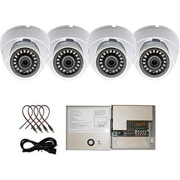 Evertech HD 1080p Dome Security Cameras Set of 4 w/Power Supply Distribution Box