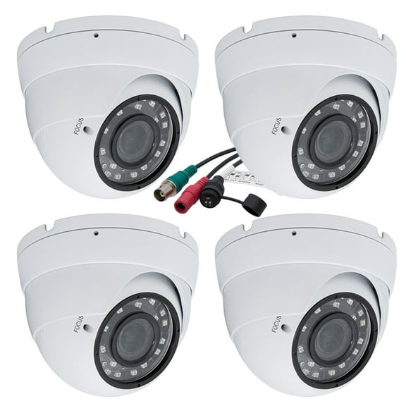 Evertech HD 1080p Outdoor Indoor AHD TVI CVI and Traditional Analog BNC Security Dome Camera (Pack of 4)