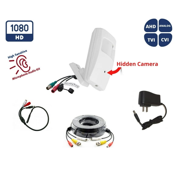 Evertech Motion Sensor Shape 1080p HD Security Camera with Night Vision Audio Kit AHD TVI CVI Analog Camera