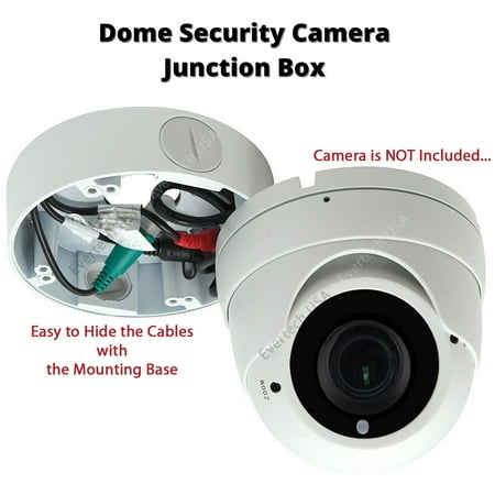 Evertech White 4.75" Junction Outlet Box for Varifocal Lens Eyeball Turret Dome CCTV Security Cameras