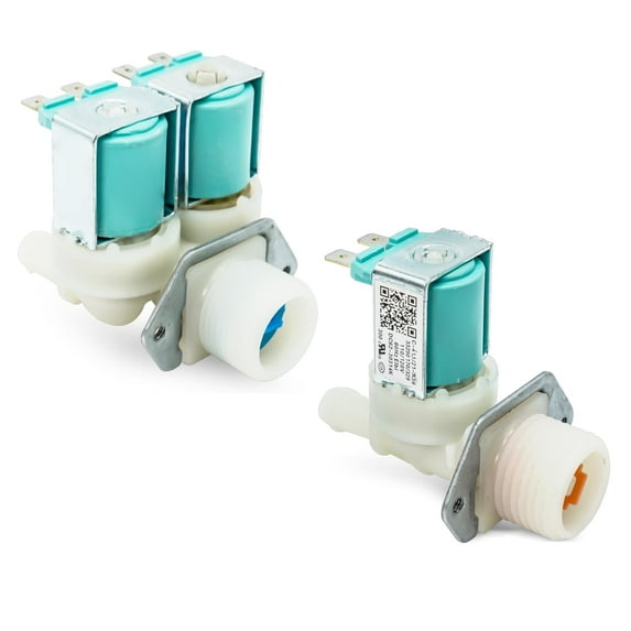 EvertechPRO DC62-30314K-DC62-30312J Cold and Hot Side Water Valve Set Replacement for Samsung Washer DC62-30312J 1810145 DC62-30314H 2070376
