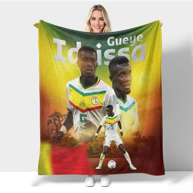 Everton_FC_Idrissa Gueye Throw Blanket,Soccer Flannel Blanket,Gift for