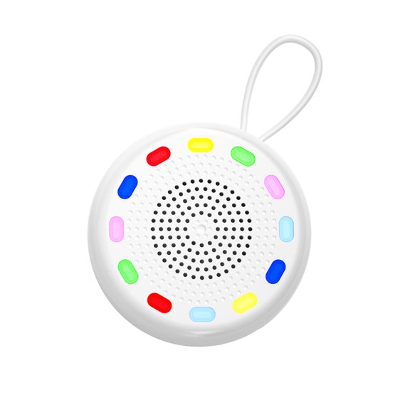 Evertrons Mini Bluetooth Speaker,Portable Wireless Speaker with 6 LED Light Modes,TF Card Slot,HiFi Sound, Bluetooth 5.2,8-Hour Playtime,Wireless Pairing for Outdoor/Party/Beach/Travel/Gifts,White