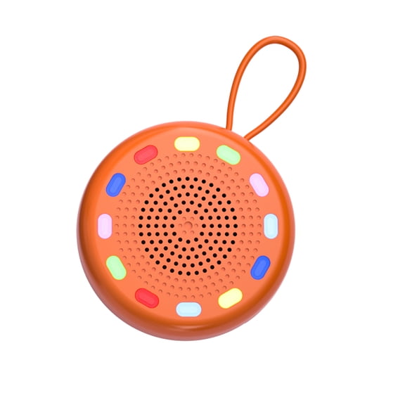 Evertrons Mini Bluetooth Speaker,Portable Wireless Speaker with 6 LED Light Modes,TF Card Slot,HiFi Sound, Bluetooth 5.2,8-Hour Playtime,Wireless Pairing for Outdoor/Party/Beach/Travel/Gifts,Orange