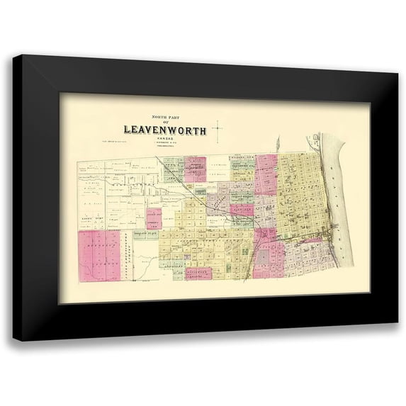 Everts 18x13 Black Modern Framed Museum Art Print Titled - Leavenworth, North, 3 Of 3 Kansas Landowner