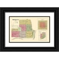 thumbnail image 1 of Everts 24x17 Black Ornate Wood Framed with Double Matting Museum Art Print Titled - Manhattan, Coronado, Towanda Kansas - Everts 1887, 1 of 4
