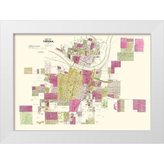 Everts 24x18 White Modern Wood Framed Museum Art Print Titled - Topeka Kansas Landowner - Everts 1887