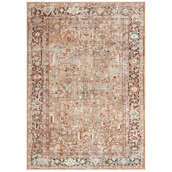 Everwash™ Callaghan Edith Distressed Vintage Machine Washable Area Rug, Terracotta, 3'11"x5'6"