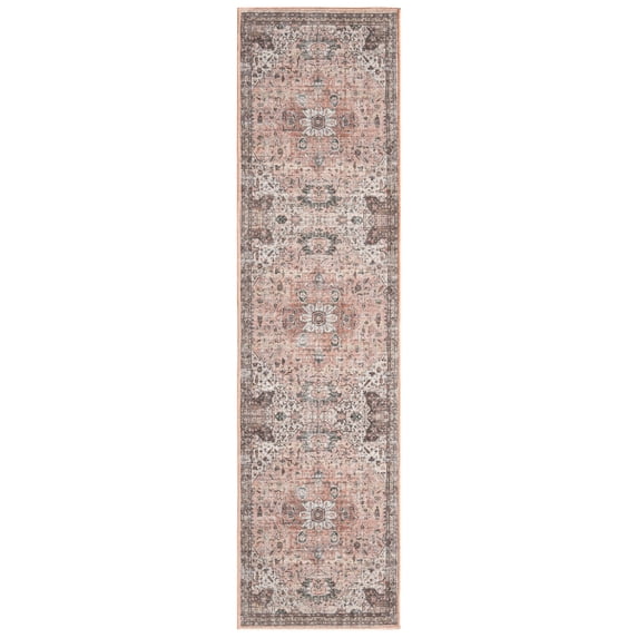 Everwash™ Callaghan Esther Bohemian Medallion Machine Washable Runner Area Rug, Coral, 1'11"x7'2"