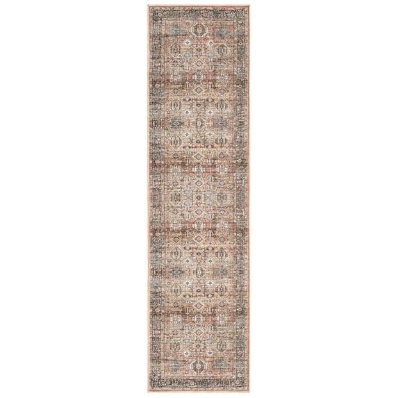 Everwash Callaghan Eve Southwestern Medallion Machine Washable Runner Area Rug, Warm Rust, 1'11"x7'2"