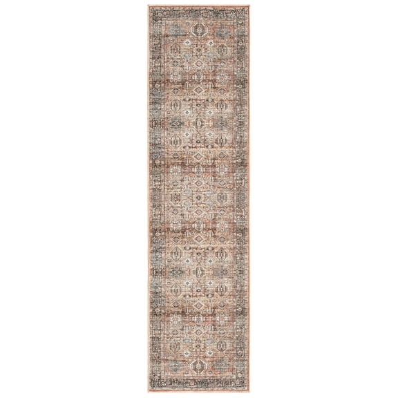 Everwash Callaghan Eve Southwestern Medallion Machine Washable Runner Area Rug, Warm Rust, 1'11"x7'2"
