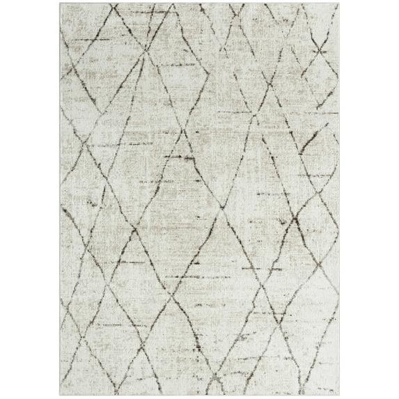 Everwash™ Treasure Alan Modern Geometric Machine Washable Area Rug, Beige/Brown, 5'2"x7'2"