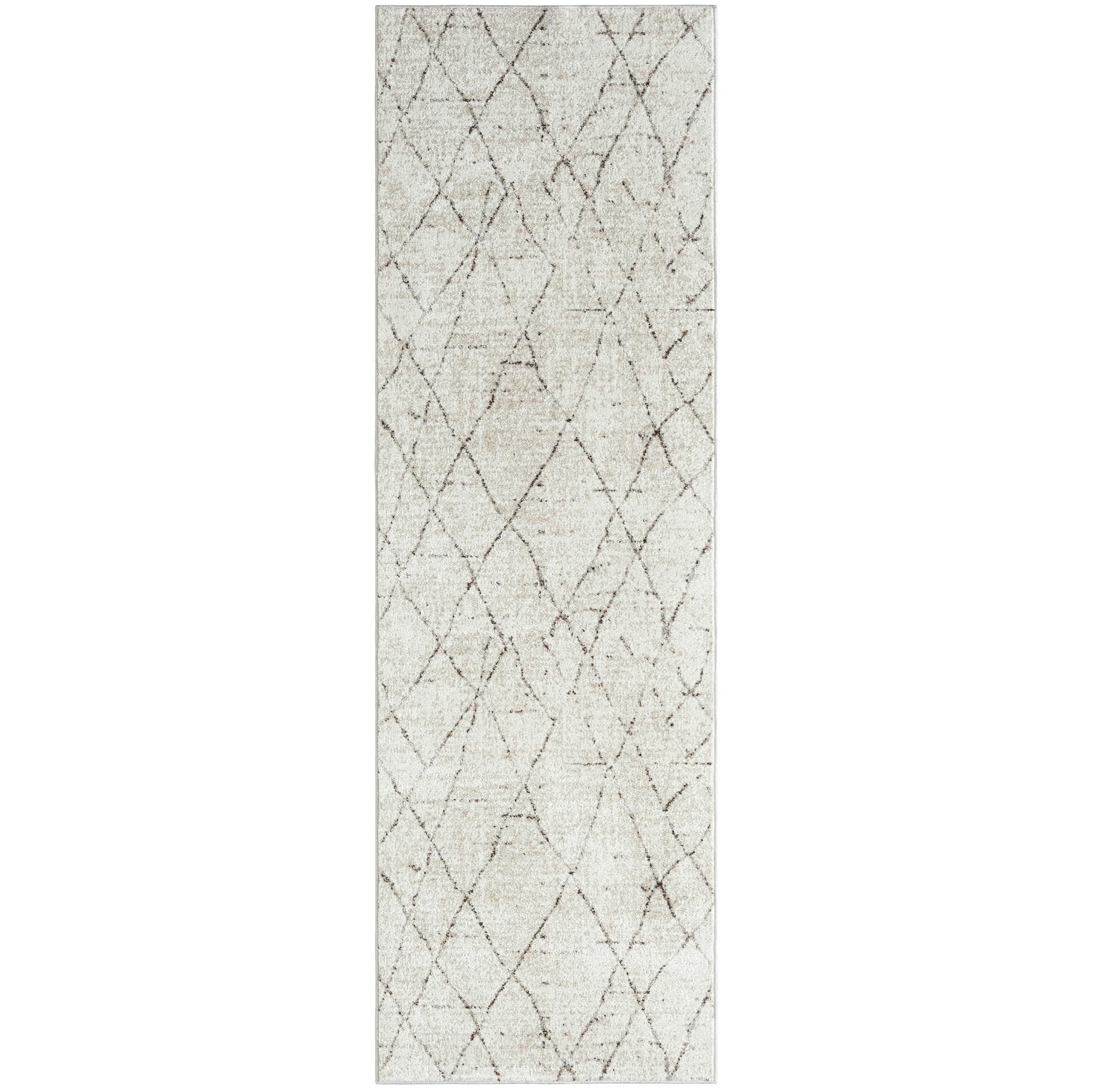 Everwash™ Treasure Alan Modern Geometric Machine Washable Runner Area Rug, Beige/Brown, 2'2"x7'2"
