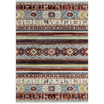 Everwash™ Treasure Heris Southwest Geometric Machine Washable Area Rug, Red/Blue, 5'2"x7'2"