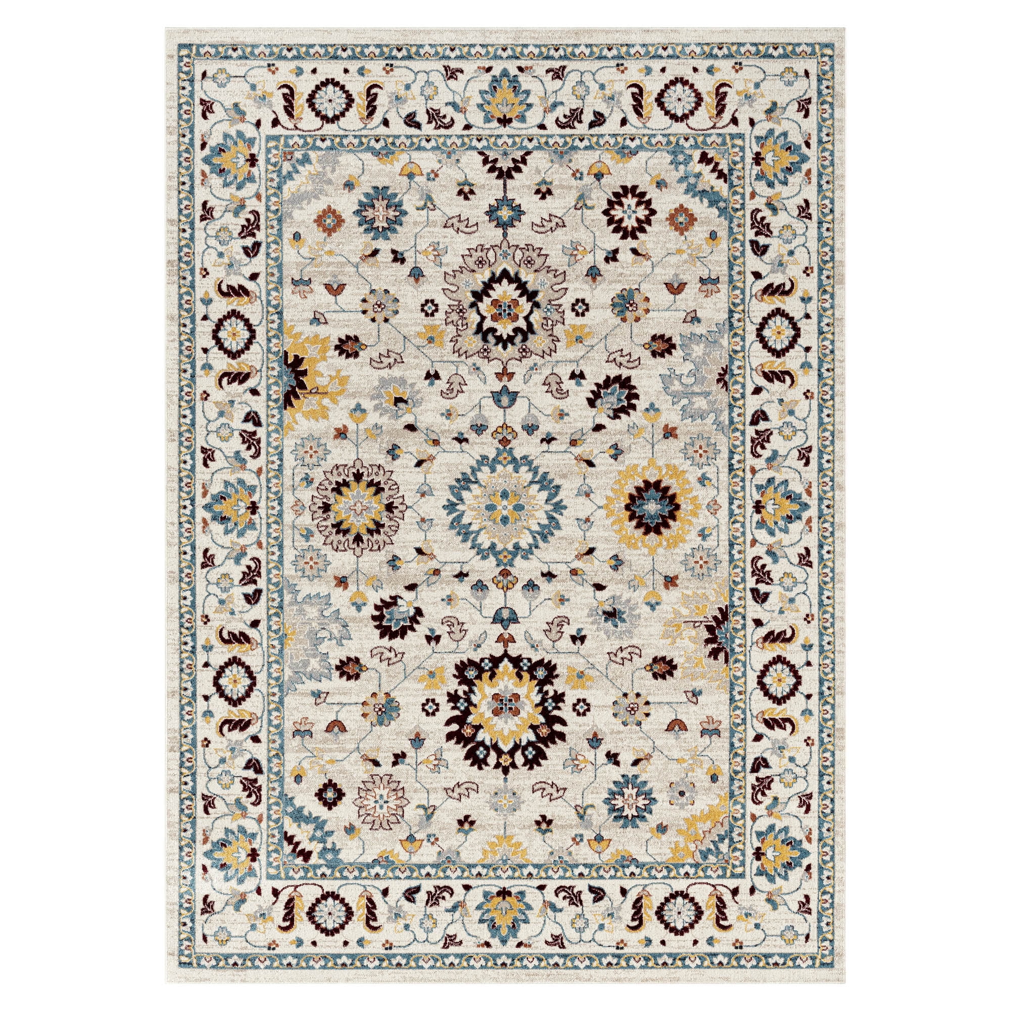 Ever Keep Rug Everwash Treasure Lina Traditional Medallion Machine Washable Indoor ...