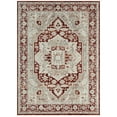 thumbnail image 1 of Everwash Treasure Rubia Indoor Traditional Medallion Machine Washable Area Rug, Ivory/Red, 6'6"x9'2", 1 of 10