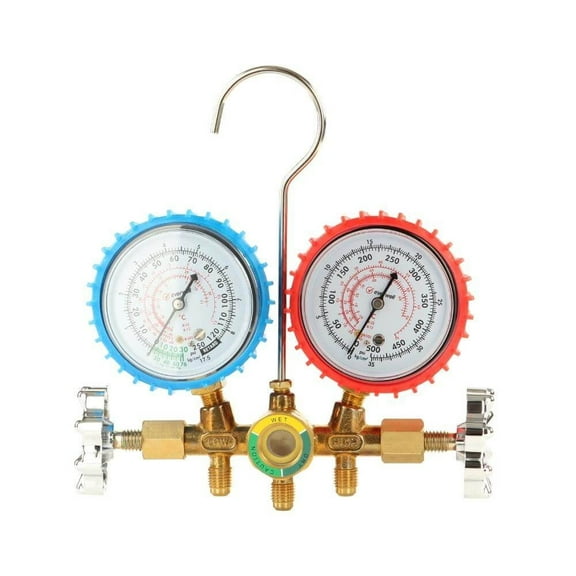 Everwell CT-536G-410 HVAC Manifold Gauge Set with Hoses for R410a, R22, R404a, R507a. 0-800 PSI