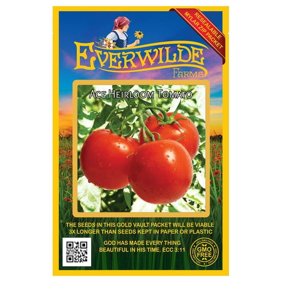 Everwilde Farms - 100 Ace 55 Heirloom Tomato Seeds - Gold Vault Jumbo Bulk Seed Packet