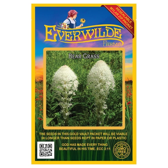 Everwilde Farms - 100 Bear Grass Native Wildflower Seeds - Gold Vault Seed Packet
