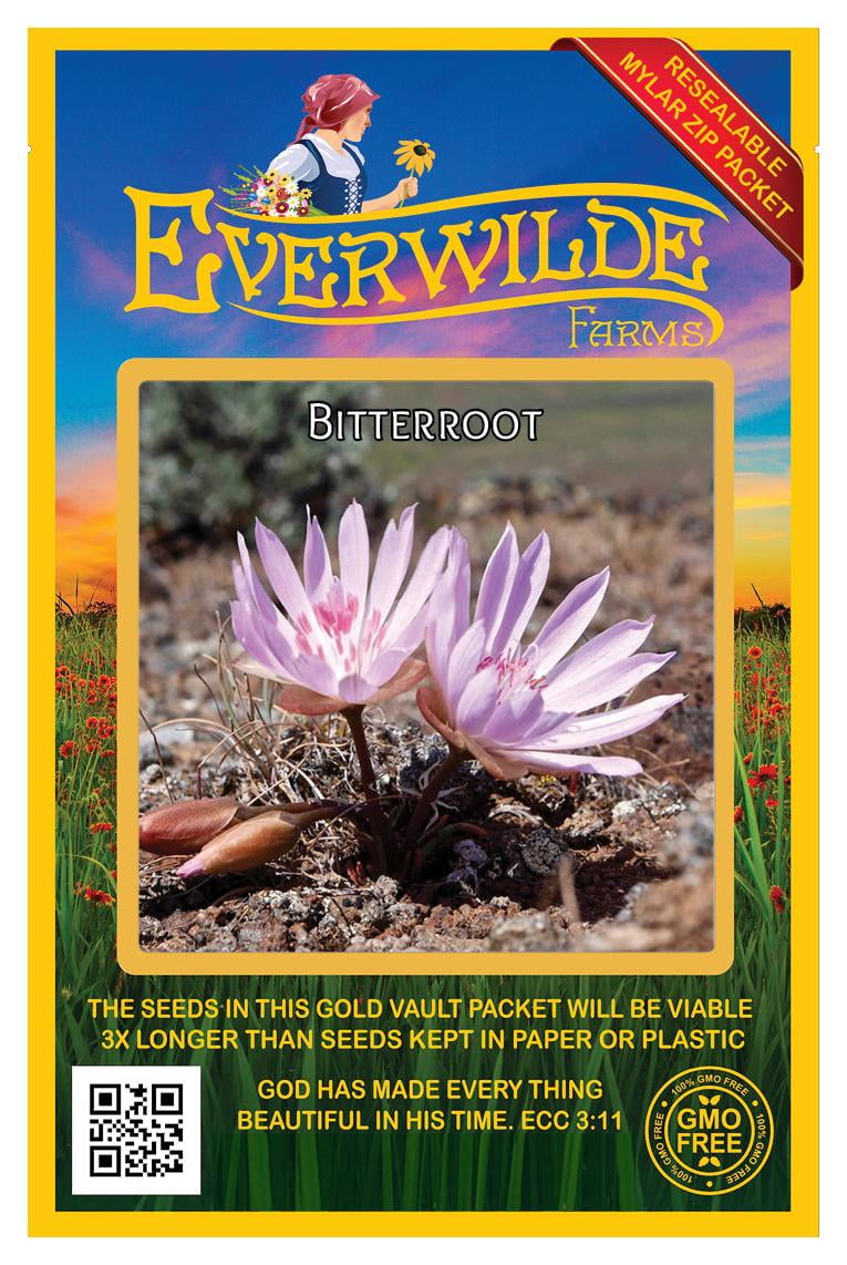 Everwilde Farms - 100 Bitterroot Native Wildflower Seeds - Gold Vault Seed  Packet - Walmart.com