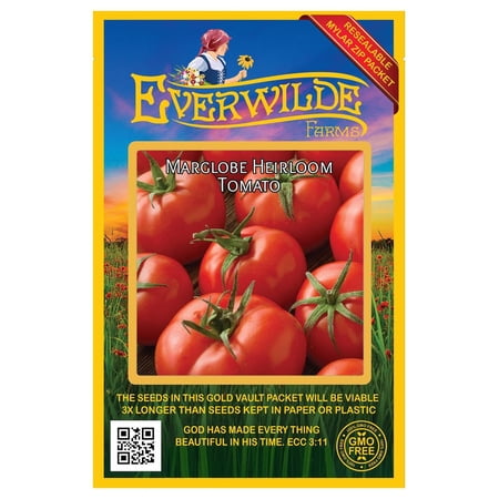 Everwilde Farms - 100 Marglobe Heirloom Tomato Seeds - Gold Vault Jumbo Bulk Seed Packet