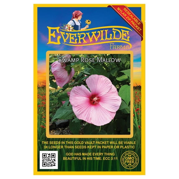 Everwilde Farms 100 Swamp Rose Mallow Flower Seeds, Native Wildflower