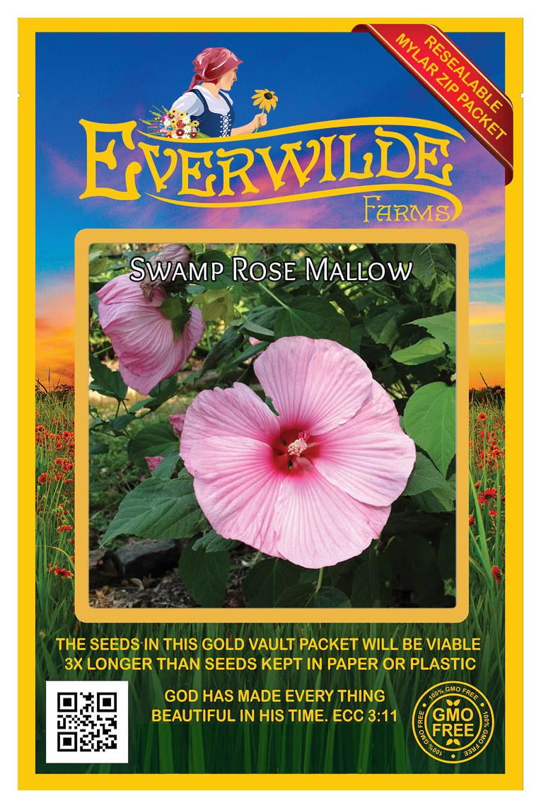 Everwilde Farms Swamp Rose Mallow Flower Seeds in Resealable Packet