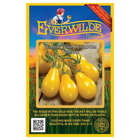 Everwilde Farms - 100 Yellow Pear Heirloom Tomato Seeds - Gold Vault Jumbo Bulk Seed Packet