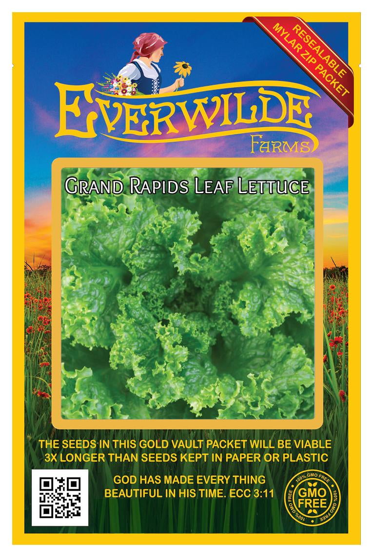 Everwilde Farms 1000 Grand Rapids Leaf Lettuce Seeds Gold Vault