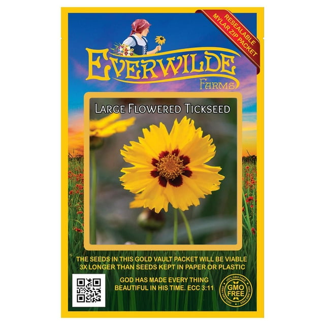 Everwilde Farms 1000 Large Flowered Tickseed Native Wildflower Seeds