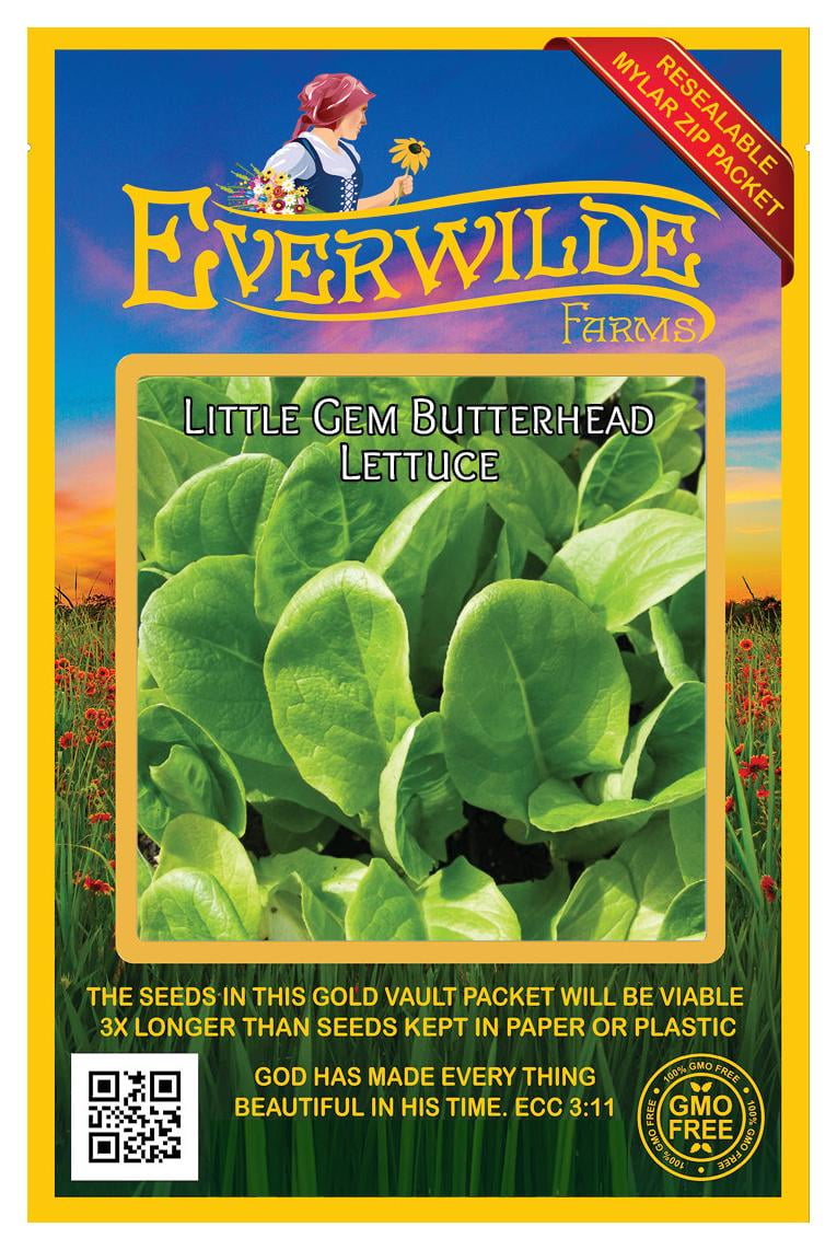 Everwilde Farms 1000 Little Gem Butterhead Lettuce Seeds Gold Vault