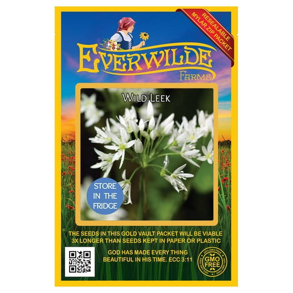 Everwilde Farms - 15 Wild Leek Native Wildflower Seeds - Gold Vault Seed Packet
