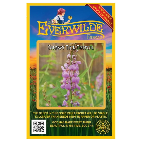 Everwilde Farms - 150 Showy Tick Trefoil Native Wildflower Seeds - Gold Vault Jumbo Bulk Seed Packet