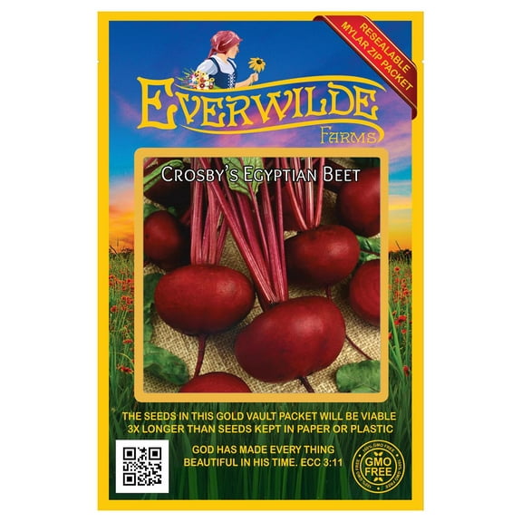 Everwilde Farms - 200 Crosby's Egyptian Beet Seeds - Gold Vault Jumbo Bulk Seed Packet